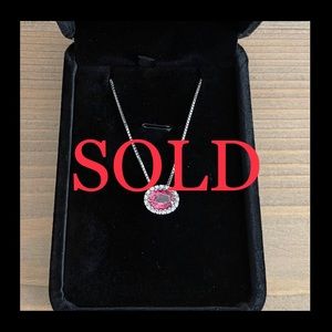 SOLD White Gold Diamond Pink Tourmaline Necklace